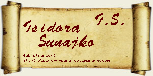 Isidora Sunajko vizit kartica
